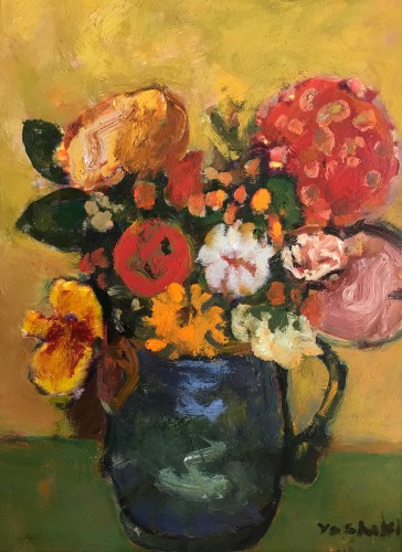 Flowers in Blue Vase